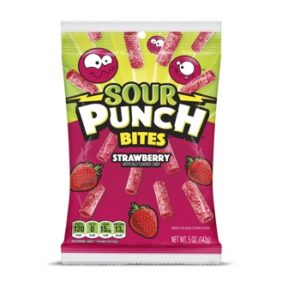 Sour Punch Strawberry Bites 5oz Peg Bag 12ct
